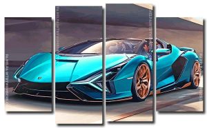 Lamborghini Sian Roadster 4 Panels Paint By Numbers