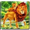 Lion And Cub 3 Panels Paint By Numbers