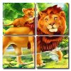 Lion And Cub Square Panels Paint By Numbers