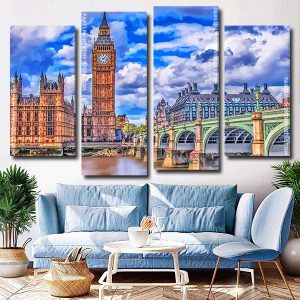 London Cityscape 4 Panels Paint By Numbers