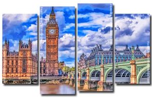 London Cityscape 4 Panels Paint By Numbers