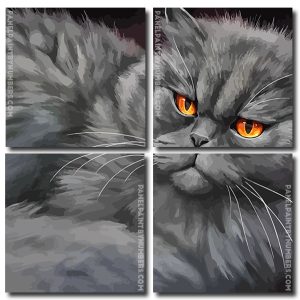 Mad Black Cat Square Panels Paint By Numbers