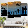 Military Special Forces Silhouette 4 Panels Paint By Numbers