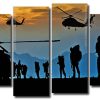 Military Special Forces Silhouette 4 Panels Paint By Numbers