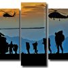 Military Special Forces Silhouette 5 Panels Paint By Numbers