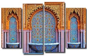 Moroccan Mosaic 4 Panels Paint By Numbers