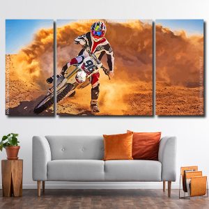 Motocross Race 3 Panels Paint By Numbers