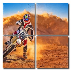 Motocross Race Square Panels Paint By Numbers