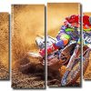 Motocross Racer 4 Panels Paint By Numbers