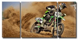 Motocross Racing 3 Panels Paint By Numbers