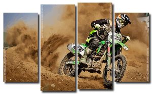 Motocross Racing 4 Panels Paint By Numbers