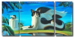 Mouse And Cat Angel 3 Panels Paint By Numbers