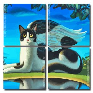 Mouse And Cat Angel Square Panels Paint By Numbers