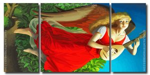 Musician Angel 3 Panels Paint By Numbers