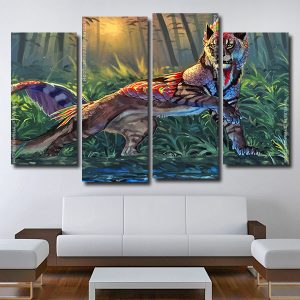 Mythical Big Cat 4 Panels Paint By Numbers