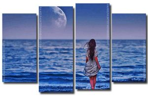 Ocean Girl 4 Panels Paint By Numbers