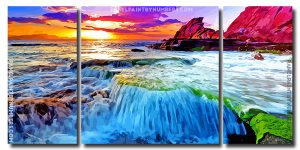 Ocean Scene 3 Panels Paint By Numbers