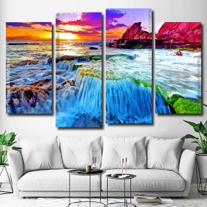 Ocean Scene 4 Panels Paint By Numbers