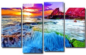 Ocean Scene 4 Panels Paint By Numbers