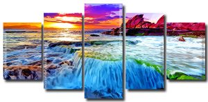 Ocean Scene 5 Panels Paint By Numbers