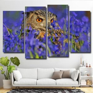 Owl Bird Art 4 Panels Paint By Numbers