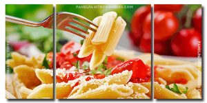 Pasta Food 3 Panels Paint By Numbers