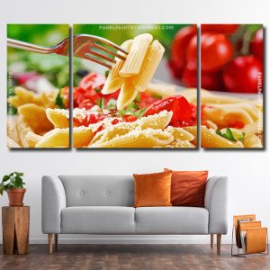 Pasta Food 3 Panels Paint By Numbers