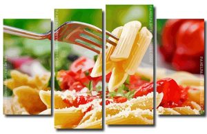 Pasta Food 4 Panels Paint By Numbers