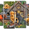 Puppies And Duck Square Panels Paint By Numbers