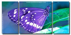 Purple Butterfly 3 Panels Paint By Numbers