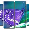 Purple Butterfly 4 Panels Paint By Numbers