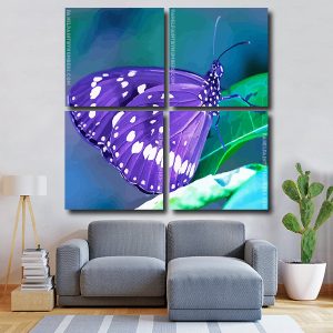 Purple Butterfly Square Panels Paint By Numbers