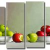 Red And Green Apples 4 Panels Paint By Numbers