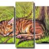 Sleepy Wild Cat 5 Panels Paint By Numbers