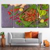 Stir Fried Chicken Liver Bassil Banana Leaves 3 Panels Paint By Numbers