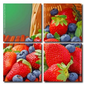 Strawberries And Blueberries Square Panels Paint By Numbers