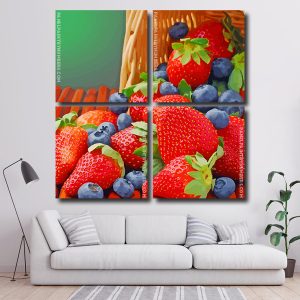 Strawberries And Blueberries Square Panels Paint By Numbers