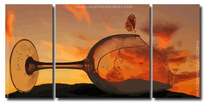 Sunset And Broken Glass 3 Panels Paint By Numbers