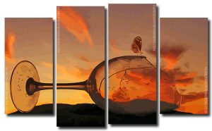 Sunset And Broken Glass 4 Panels Paint By Numbers