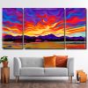 Sunset Landscape 3 Panels Paint By Numbers