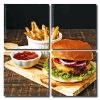 Tasty Burger Art Square Panels Paint By Numbers