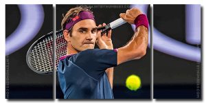 Tennis Player Roger Federer 3 Panels Paint By Numbers