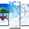 Tree Floating Between Clouds 5 Panels Paint By Numbers