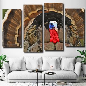 Turkey Bird 4 Panels Paint By Numbers