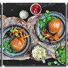 Vegan Burgers 3 Panels Paint By Numbers