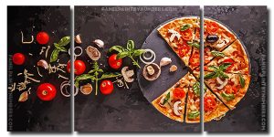 Vegan Pizza 3 Panels Paint By Numbers