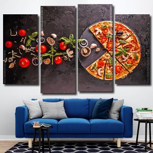 Vegan Pizza 4 Panels Paint By Numbers