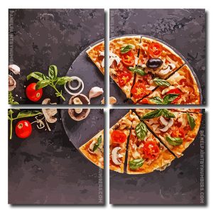 Vegan Pizza Square Panels Paint By Numbers