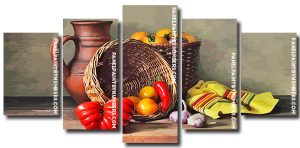 Vegetable Basket 5 Panels Paint By Numbers