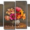 Vintage Flowers Art 4 Panels Paint By Numbers